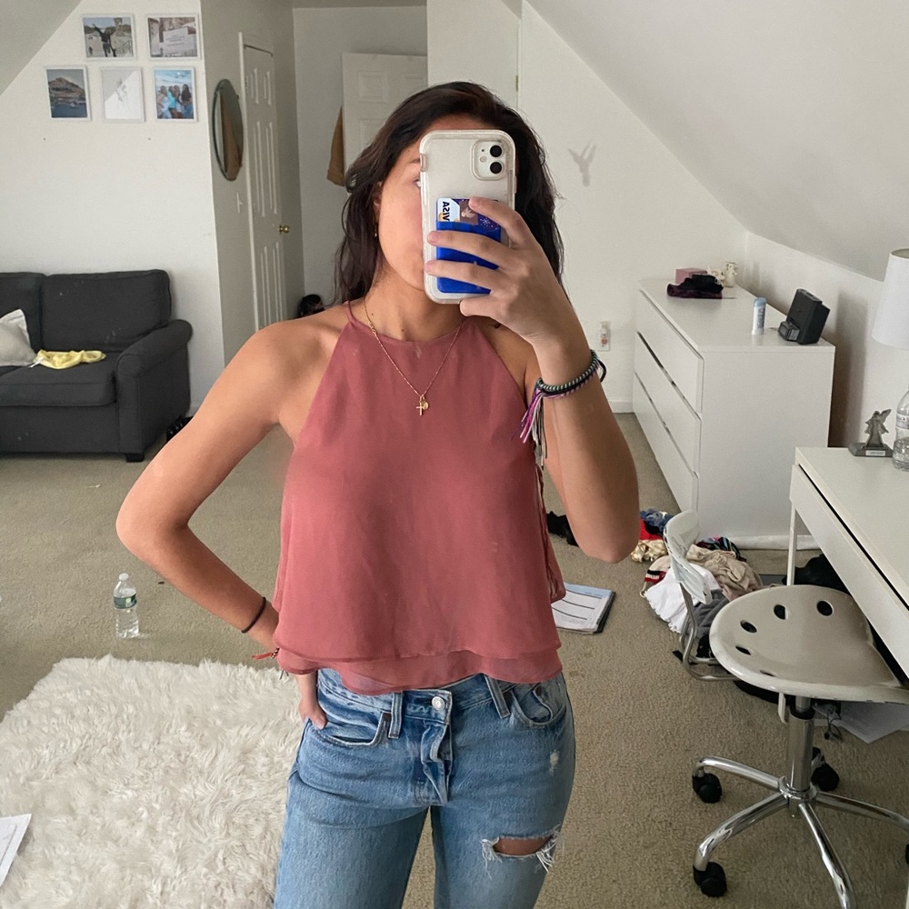 Mauve Halter Crop Top